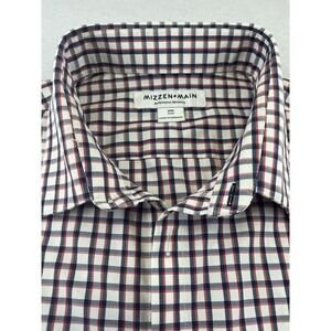 Mizzen + Main Leeward Shirt Mens XXL Trim Plaid Check Performance‎ Menswear